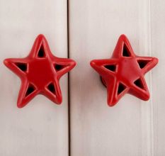 Red Star Ceramic Knob